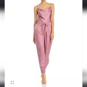Cinq à Sept Women's Sleeveless Cinch Waist Tapered Leg Jumpsuit Size S Pink Nwot